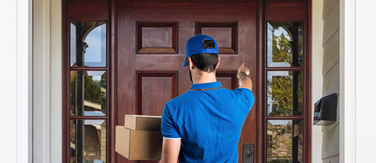 A parcel handed over at a doorstep, or left exactly where the customer asked